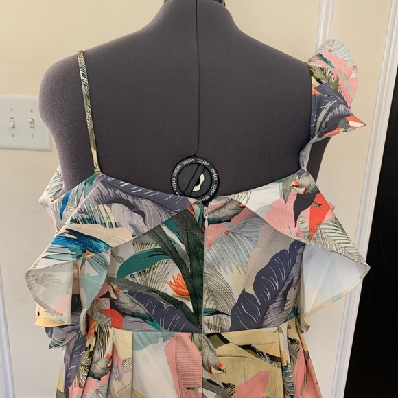 ASOS Curve Floral Bird Spring/Summer Party Dress - Picture 7 of 14